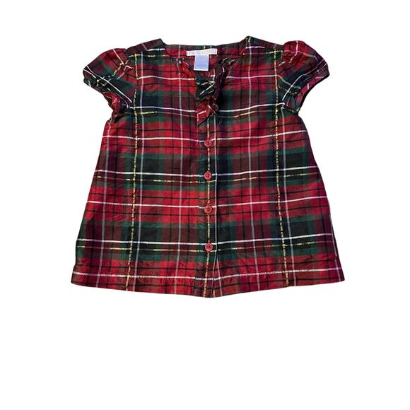 Janie and Jack Holiday Tartan plaid dress top girls size 4 - Picture 1 of 3